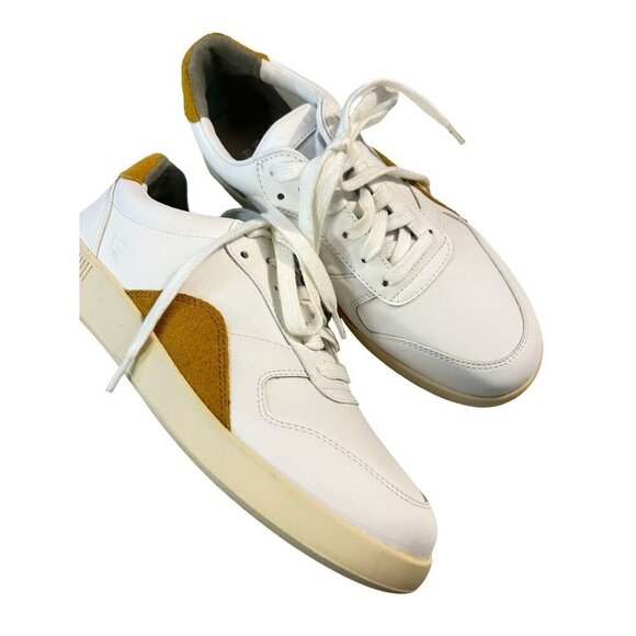 Everlane Womens $130 White / Mustard The ReLeather® Court Sneaker Size F8 M5 - Picture 7 of 8